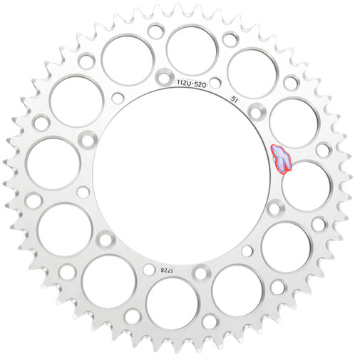Renthal Ultralight Aluminum Rear Sprocket | Silver | 51 Tooth (112U-520-51GESI)