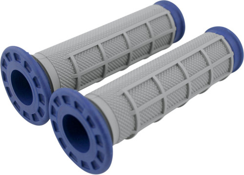 Renthal Dual Compound 1/2 Waffle Thumb Throttle Blue/Gray Grips (G170)