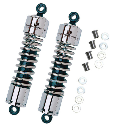 Progressive 412 Series Motorcycle Chrome 14.25" Rear Shocks (412-4012C)