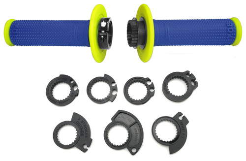 Pro Grip 708 Speed Control Locking MX Grips | Flo Yellow/ Blue (PA070800GFBL)