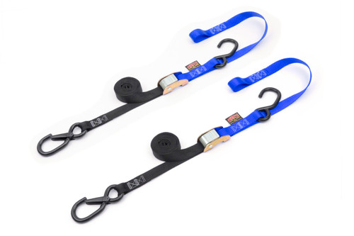 Powertye 1" Cam Buckle w/Soft-Tye Sewn-In Blue Tie Downs (23623-SR)