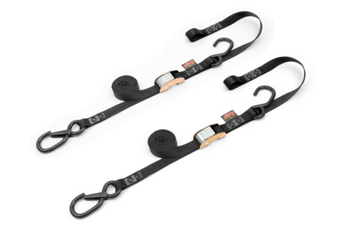 Powertye 1" Cam Buckle w/Soft-Tye Sewn-In Black Tie Downs (23622-SR)