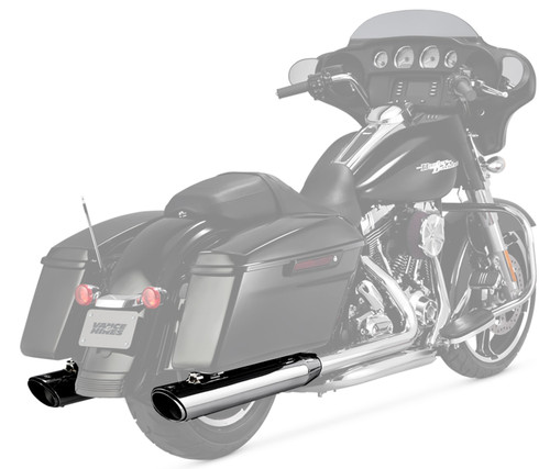 Vance & Hines Twin Slash Rounds Chrome 4" Slip-On Exhaust (16763)