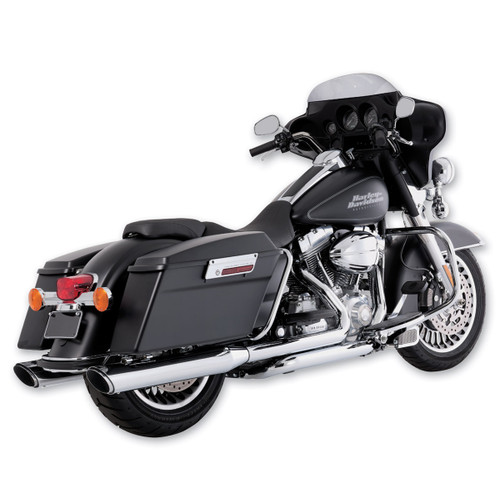Vance & Hines Twin Slash Rounds Chrome 4" Slip-On Exhaust (16763)