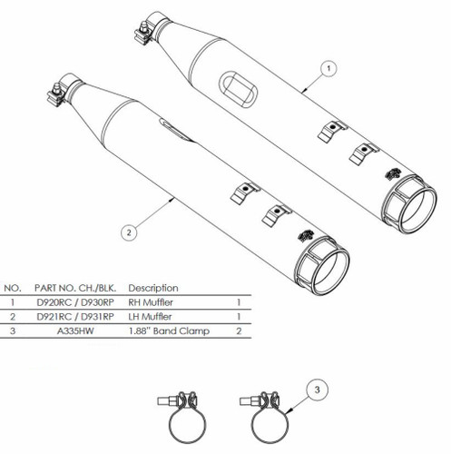 Vance & Hines Torquer 450 Chrome Slip-On Exhaust Mufflers (16673)