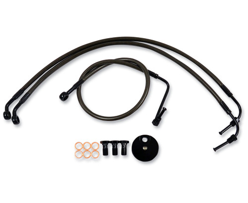 LA Choppers Midnight Brake Lines for 15"-17" Handlebars (LA-8010B16M)