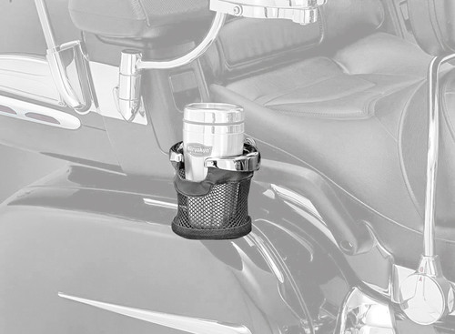 Kuryakyn Passenger Chrome Drink Holder w/Mesh Basket (1481)