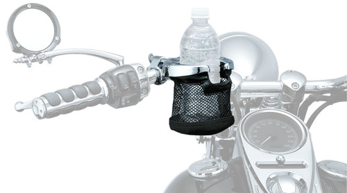 Kuryakyn Universal Black Mesh Basket Drink Holder w/Chrome 1.25" Clamp (1475)