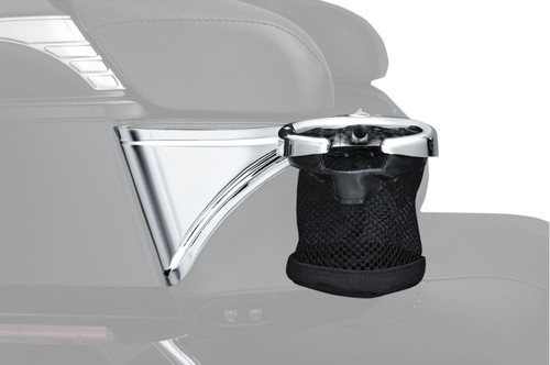 Kuryakyn Passenger Right Side Chrome Drink Holder w/Mesh Basket (1692)