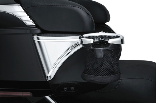 Kuryakyn Passenger Right Side Chrome Drink Holder w/Mesh Basket (1692)