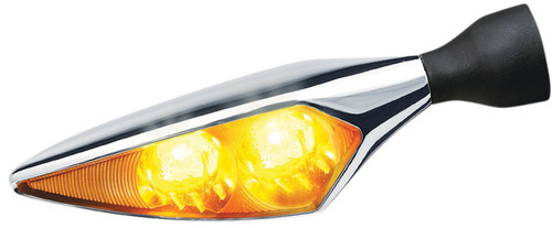 Kuryakyn Micro Rhombus Chrome FR/RL Turn Signal w/Amber LEDs (2549)