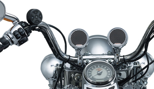 Kuryakyn Road Thunder Chrome Speaker Pods & Bluetooth Audio Controller (2712)