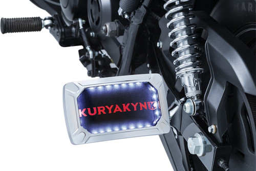 Kuryakyn Nova Curved Horizontal Mount Chrome License Plate Holder (3192)