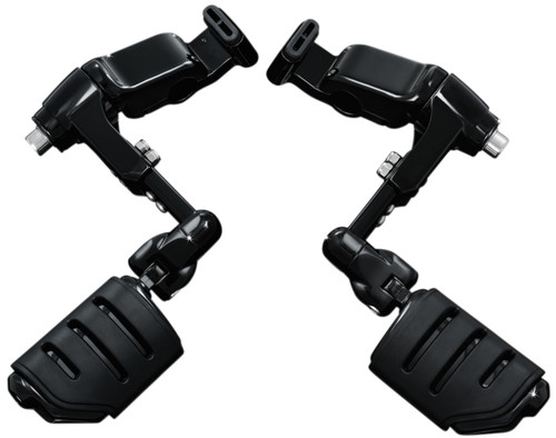 Kuryakyn Ergo III Gloss Black Cruise Mounts w/Trident Dually ISO-Pegs (3990)