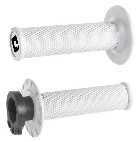 ODI MX V2 Lock-On Grips | Full Diamond  | Twist Throttle | White (H36NWSW)