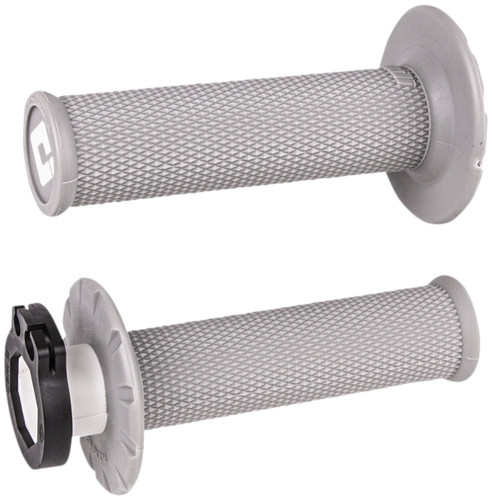 ODI MX V2 Lock-On Grips | Full Diamond  | Twist Throttle | Light Gray (H36NWG)