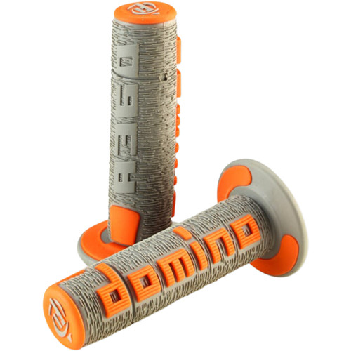 Domino A360 Handlebar Grips | Gray/Orange | MX Twist Throttle (A36041C5245A7-0)