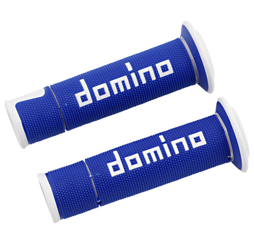 Domino A450 Handlebar Grips | Blue/White | Twist Throttle (A45041C4648B7-0)