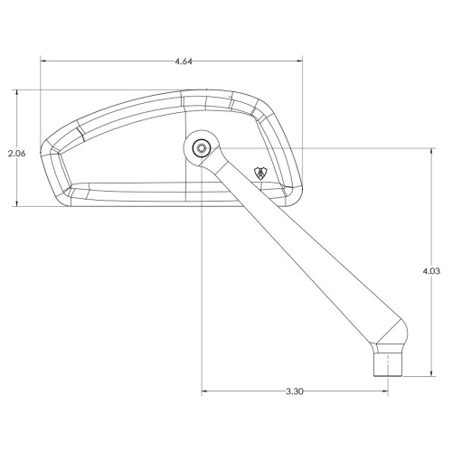 Arlen Ness Tearchop Forged Blue Right Mirror (510-017)