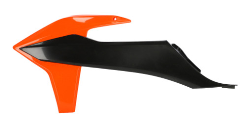 Acerbis Black/Orange Plastic Radiator Shrouds/Scoops (2726515229)