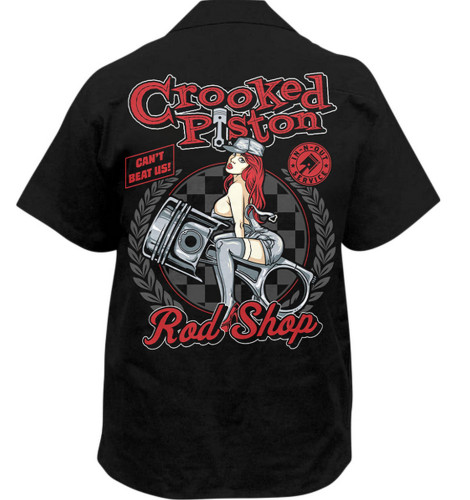 Lethal Threat Crooked Piston Mens Button Up Short Sleeve Shirt
