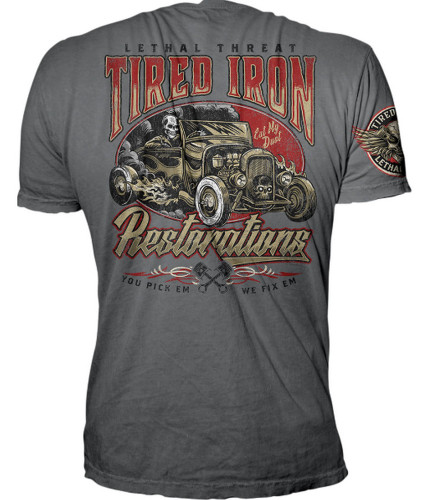 Lethal Threat Vintage Tire and Iron Mens Short Sleeve T-Shirt