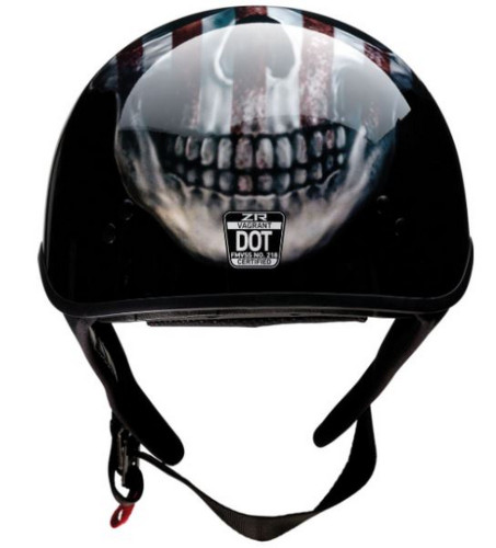 Z1R Vagrant USA Skull Motorcycle Half Helmet
