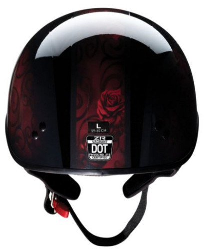 Z1R Vagrant Red Catrina Motorcycle Half Helmet