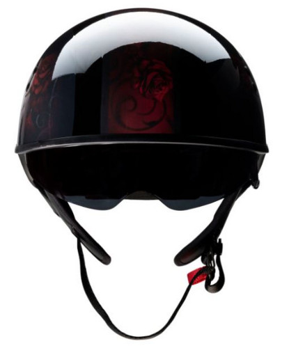 Z1R Vagrant Red Catrina Motorcycle Half Helmet