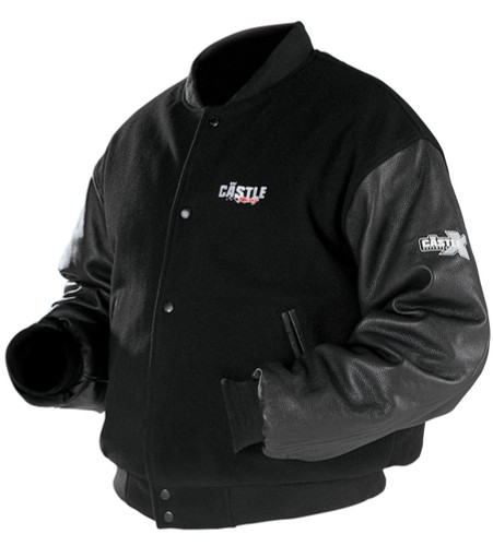 Castle Letterman Mens Leather Motorcycle Jacket