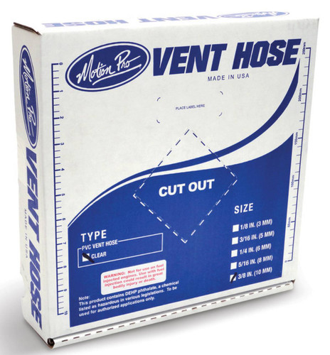 Motion Pro Clear PVC Vent Hose 3/8 ID X 25 Ft (12-0004)