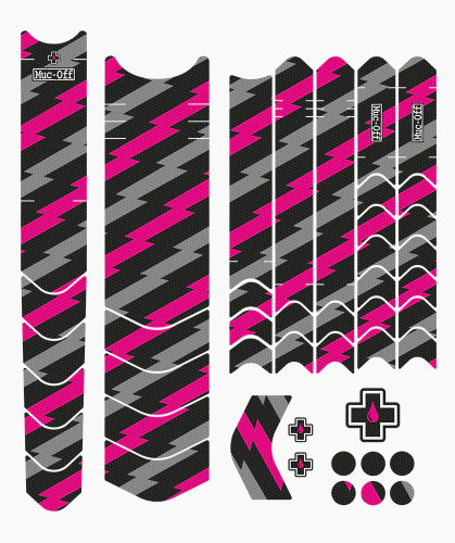 Muc-Off E-MTB Mountain Bike Pink Bolt/Gray Frame Protector Kit (20314)