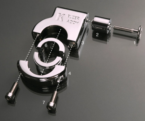 Kruzer Kaddy Skull Chrome Bar Mounted Cup Holder (1075)