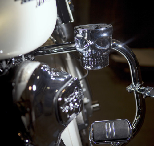 Kruzer Kaddy Skull Chrome Bar Mounted Cup Holder (1075)