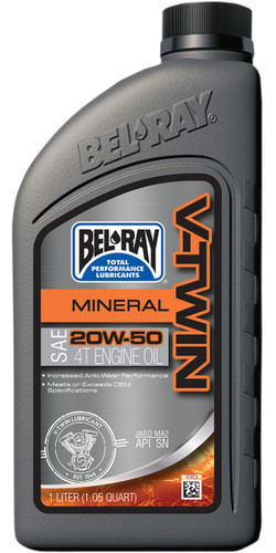 Bel-Ray V-Twin Mineral Engine Oil 20W-50 1 Liter (96905-BT1)
