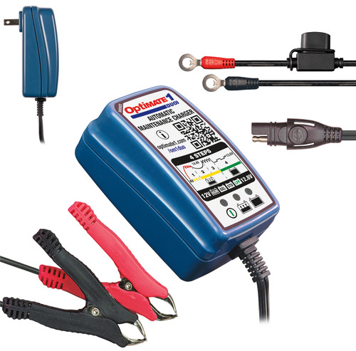 Tecmate OptiMate 1 DUO 12V/12.8V 0.6A Battery Charger/Maintainer (TM-409)