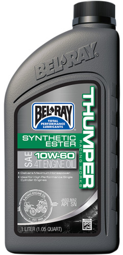 Bel-Ray Thumper Racing Synthetic Ester 4T Engine Oil 10W-60 1 Liter (99551-B1LW)