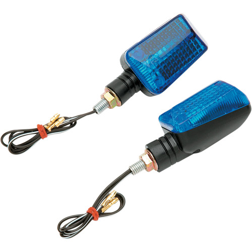 K&S Universal Mini Stalk Black Marker Lights w/Blue Lens (25-8041)