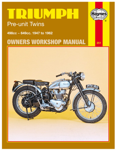 Haynes Repair/Service Manual '47-62 Triumph Pre-Unit Twins 498cc-649cc (M251)