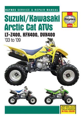 Haynes Repair/Service Manual '03-09 Suzuki/Kawasaki/Arctic Cat ATVs (M2910)