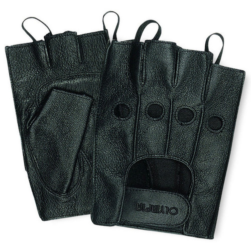 Olympia 407 Fingerless Gel Mens Leather Motorcycle Gloves