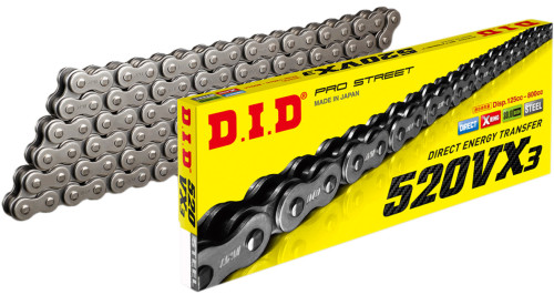 DID 520VX3 X-Ring Motorcycle Chain 118 Links (M520VX3X118FB)