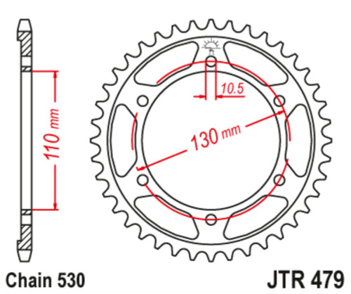 JT Steel Rear Sprocket 46 Tooth (JTR479.46)