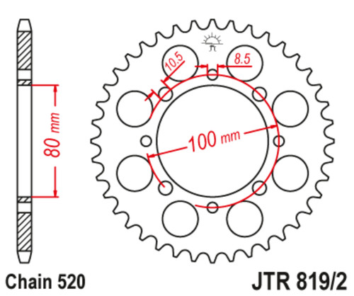 JT Steel Rear Sprocket 41 Tooth (JTR819/2.41)