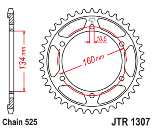 JT Steel Rear Sprocket 41 Tooth (JTR1307.41)