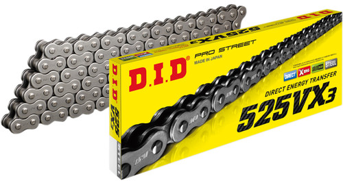 DID 525VX3 X-Ring Natural Chain 120 Links (M525VX3X120ZB)