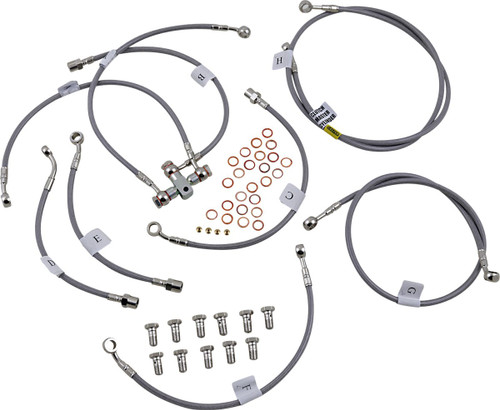 GBrakes Stainless Steel Front & Rear Brake and Clutch 9 Line Kit (FK003D420-9)