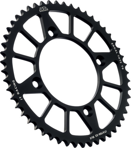JT Rear Sprocket | Racelite Aluminum | Black | 428 | 52 Tooth (JTA798.52BLK)