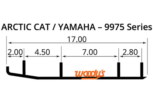 Woodys Maverick 6" Carbide Wear Bar Runners (MA6-9975)
