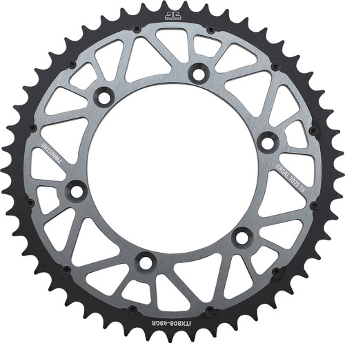 JT Twinstar Steel/Aluminum Gray Rear Sprocket 49 Tooth (JTX808.49GR)